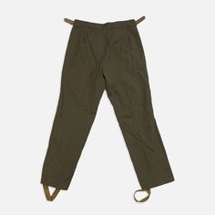 Vintage military Russia pants 1930-60s Size: W 32" L 30" Fitted Khaki Cargo Pants With Belt Loops, Military Style Full-length Khaki Bottoms, Military Style Straight Cargo Pants, Military Style Long Khaki Pants, Military Style Khaki Long Pants, Military Style Long Khaki Bottoms, Fitted Military Style Bottoms, Khaki Military Bottoms, Military Style Khaki Straight Pants