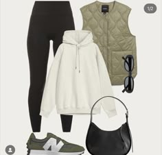 Running Errands Outfit, Girl Walk, Walking Outfits, Influencers Fashion, Athleisure Outfits, Quilted Vest, Weekend Wear, Winter Fashion Outfits, Save For Later