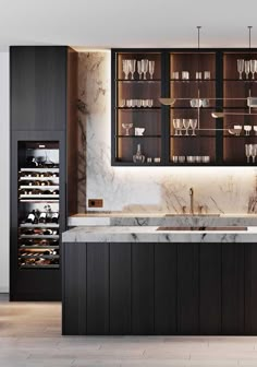 Air-conditioned Wine Cellar Decoration Gallery That Will Leave You Speachless Kitchens By Paul, Gaggenau Kitchen, Kitchen Ideas Luxury, Modern Home Bar, Classic Kitchen