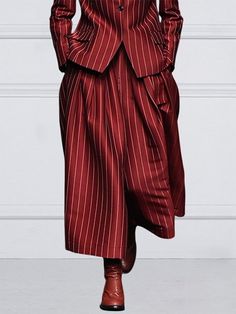 Striped Loose Wide Leg Trousers Casual Pants Bottoms Pants Decoration, Pocket Stitching, Trendy Pants, Striped Wide Leg Pants, Boho Style Dresses, Red Pants, Daily Dress, Pants Length, Cozy Fashion