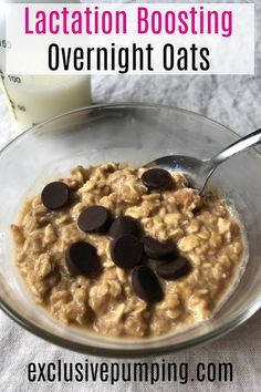 oatmeal with chocolate chips in a glass bowl