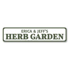 the herb garden sticker is green and white