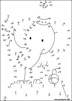 an elephant dot to dot game with numbers and dots on the image, it is easy to