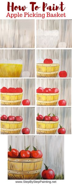 how to paint apples in a basket