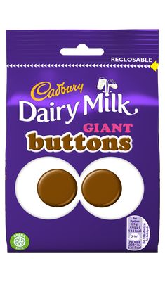 cadbury dairy milk button buttons in purple packaging on white background with clipping for text