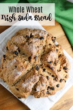 whole wheat irish soda bread on a napkin