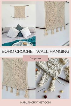 the boho crochet wall hanging pattern is easy to make and looks amazing