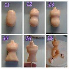 the instructions for how to make a mannequin cake topper with fondant