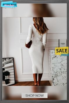 Long Sleeve Pit Strip Dress Chic Fitted Sweater Dress For Brunch, Casual Mid-length Bodycon Dress For Spring, Casual Winter Bodycon Dress For Work, Chic Long Sleeve Solid Color Midi Dress, Chic Solid Color Midi Dress For Day Out, Chic Solid Color Midi Bodycon Dress, Chic Midi Bodycon Dress In Solid Color, Chic Fitted Sweater Dress For Spring, Spring Chic Long Sleeve Bodycon Dress