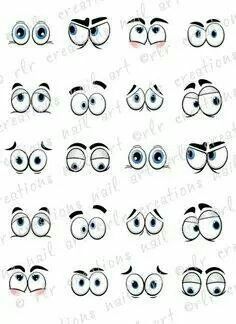 an image of eyes with different expressions and shapes to make it look like they are looking at