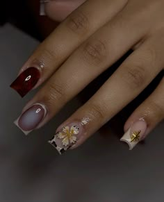 Cowboy Nails, Heart Nail Designs, Brown Acrylic, Hard Nails, Cute Toe Nails, Edgy Nails, Colored Acrylic Nails, Girly Acrylic Nails, Simple Acrylic Nails