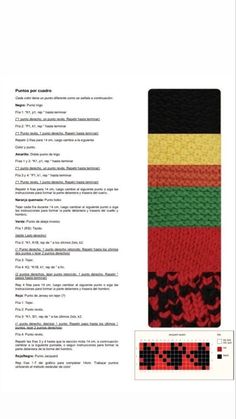 an image of a knitted bookmark with different colors