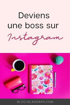 a pink background with the words deviens une boss sur instagramm on it