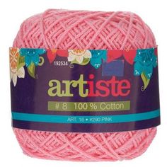 pink ball of yarn with the words artiste on it