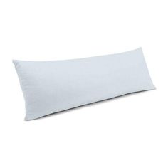 a light blue pillow on a white background