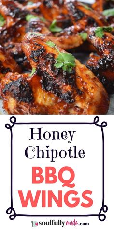 honey chipotle bbq wings with text overlay