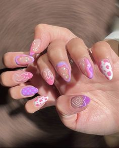 Pink Libra Nails, Girly Pop Nails, Princess Bubblegum Nails, Bubble Tea Nails, Kawaii Acrylics, Lisa Frank Inspired Nails, Jigglypuff Nails, Mean Girls Nails, Funky Nail Art Designs