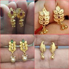 Antique Haram, Saree White, Man Gold Bracelet Design, Gold Earrings For Kids, Almirah Designs, Ear Tops, Small Earrings Gold, Jewel Design, Simple Gold Earrings