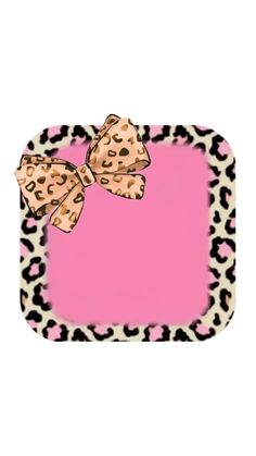 an animal print square with a bow on it