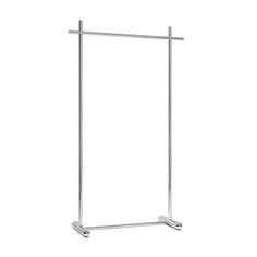 a chrome steel towel rack with two bars on the bottom and one bar at the top