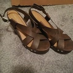 New Without Tag. Never Worn. Brown Wedge Sandals, Brown Wedges, Womens Shoes Wedges, Wedge Sandals, Wedges, Women Shoes, Sandals, Women Shopping, Color