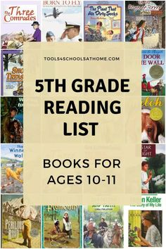 the 5th grade reading list is filled with books for ages 10 - 11 and includes an image