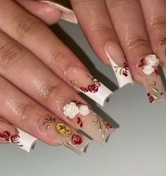 There's a new beauty trend taking over Instagram and it's absolutely stunning. Say hello to "quartz nails". Simple Mexican Nails Designs, Unique Coffin Nail Designs, Graduation Nail Inspo 2024, Rose Nail Art Designs Flower, Spanish Style Nails, Rose Acrylic Nails Design, Besame Mucho Nails, Nail Ideas Charms