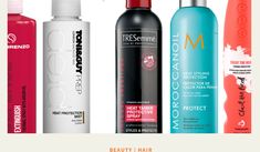 18 Best Heat Protectant Hair Sprays For Every Girl Who Loves Styling Hair Best Thermal Protectant For Hair, Best Heat Protectant For Hair, Best Heat Protectant, Best Heat Protectant Spray, Thick Coarse Hair, Heat Protectant Spray, Hair Sprays, Heat Protector