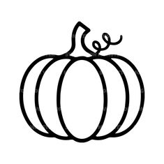 a black and white drawing of a pumpkin