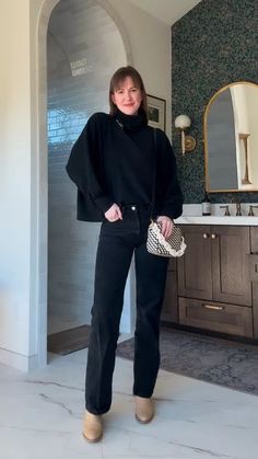 Obsessed with this all-black fit! 🖤 Jeans are old from Zara, and the top is old from Target. Perfect for any occasion. 🖤✨ #AllBlackOutfit #TimelessStyle #ChicFashion #EffortlessLooks #OOTDInspo #ZaraStyle