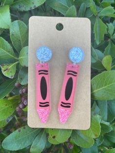 These are light red acrylic crayon shaped earrings. They are light weight and comfortable. Perfect for teachers. Crayon Jewelry, Teacher Beaded Earrings, Fun Teacher Earrings, Crayon Earrings, Red Crayon, Teacher Earrings, Light Red, Crayon, Halloween Shopping