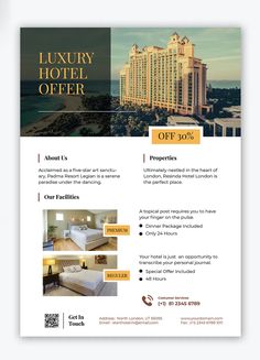 a flyer for a luxury hotel offer