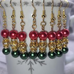 Celebrate the spirit of the season with our enchanting Christmas bead earrings, designed to add a festive touch to your holiday outfits. These charming Christmas earrings feature a beautiful brick stitch pattern made from vibrant seed beads, creating a stunning design that resembles a Christmas tree. Perfect for holiday gatherings or as a thoughtful Christmas gift, our beaded earrings will surely delight anyone who wears them. With their intricate bead earring pattern and eye-catching colors, these festive earrings are a must-have addition to your Christmas jewelry collection. Let these unique holiday earrings brighten your celebrations and spread joy to those around you! These are gorgeous earrings and will accent any beautiful festive outfit for the holiday season Christmas Bead Earrings, Festive Earrings, Bead Earring, Glass Bead Earrings, Beadwork Necklace, Thoughtful Christmas Gifts, Holiday Earrings, Charming Christmas, Brick Stitch Pattern