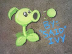 Mario Chalk Art, Cute Chalk Drawings, Outdoor Drawing, Pea Shooter, Sidewalk Paint, Clown Crafts