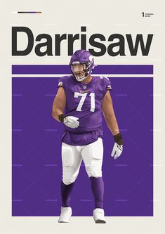 Christian Darrisaw poster featuring a mid century modern design style. The high-quality print showcases a beautiful digital drawing of Christian Darrisaw. Perfect for any Minnesota Vikings fan looking to add some flair to their living space. Sports Photos, Minnesota Vikings