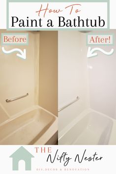 how to paint a bathtub before and after it's remodeling