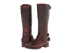 Frye Veronica Back Zip Frye Veronica Boots Outfit, Frye Veronica Boots, Frye Veronica, Dark Brown Boots, Brown Stone, Harness Boots, Frye Boots, Slouched Boots, Buckle Boots