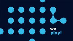 we play with blue dots on a black background and the words we play below it