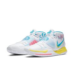 Nike Kyrie 6 EP Neon Graffiti BQ4631-101 Bright Basketball Shoes, Basketball Shoes Nike, Cute Volleyball Shoes, Best Volleyball Shoes, Bb Shoes, Womens Basketball Shoes, Nike Kyrie, Basketball Clothes, Volleyball Shoes