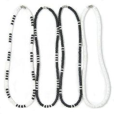 PRICES MAY VARY. 17" inch (4 Pack) Mens and Womens Size Is Selectable. If You Want To Make Sure That You Have The Right Length For Your Necklace Just Add 1" to 2" To Your Shirt Collar Size, So It Will Fit Properly. 5mm (3/16") Choice Black Coco Beads From Coconuts and White Clam Heishe Ark Shells Hand Picked and Hand Sorted From Our Beaches in the Philippines. Not For Water Use. Contains No Animal Parts. Hand-Crafted in Our Tropical Jewelry Shop by Our Native Island Artisans in the Philipines. A Surf Party, Novelty Jewelry, Tropical Jewelry, Puka Shell Necklace, Surfer Necklace, Beach Necklaces, Puka Shell, Necklace For Girlfriend, Seashell Necklace