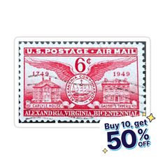 an old postage stamp with the words, u s postal air mail and eagle on it