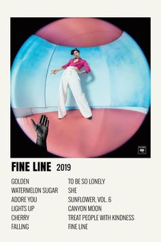 the poster for fine line shows an image of a woman in white pants and pink shirt