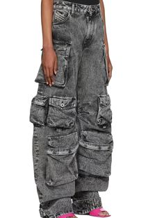 Women's Multiple pockets stitching Denim  pants Straight tube long pants loose  wide leg Side work Preppy Punk, Jeans Outfit Summer, Streetwear Jeans, Vintage Preppy, Crop Top Dress, The Attico, Jeans Cargo, Summer Jeans, Cooler Look