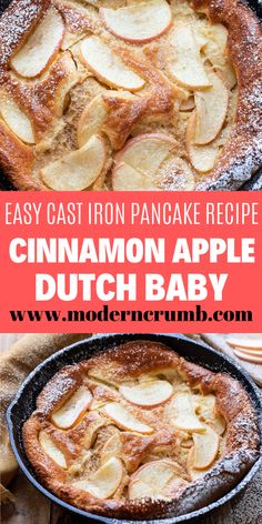 an easy cast iron pancake recipe with cinnamon apple dutch baby