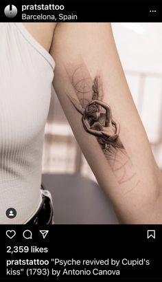 a woman with a tattoo on her arm