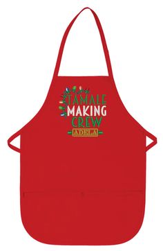 an apron that says, i am making crew