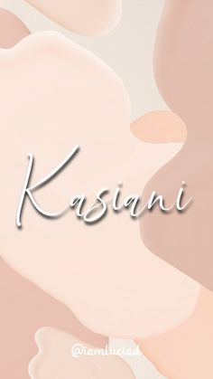 the word kochi written in white on a pink and beige background with abstract shapes