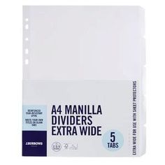 a4 manila dividers extra wide 5 tabs