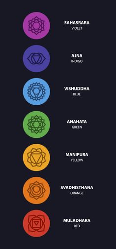 the seven chakras in different colors