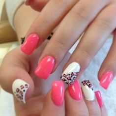 Cute nail design ideas here - find more! Pink Nail Art Designs, French Tip Nail Designs, Leopard Print Nails, Pink Nail Art, Pretty Nail Designs, Leopard Nails, Nails Tumblr, Her Nails, Blue Nail